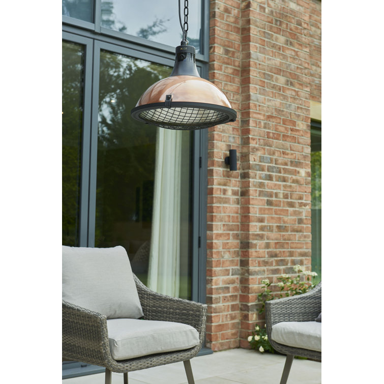 Kettler Kalos Copper Electric Pendant Heater 900/1200/2100W | Wayfair.co.uk