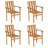 Partida 4 - Person Teak Wood Patio Dining Set with Extendable Rectangular Table