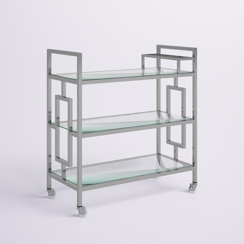 Palvi Tempered Glass Bar Cart