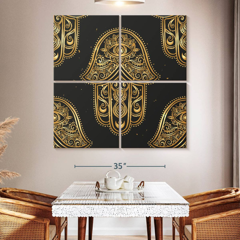 Kerrick Ornamental Gold Hamsa, 50" H x 50" W