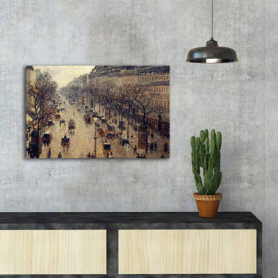 Peinture décorative sur toile par Camille Pissarro, 17,7 po x 27,6 po | 100% toile de daim, cadre avec cadre en bois à 100% (épaisseur: 1,2 po) | Élégante œuvre d'art pour la décoration intérieure, ajoute une touche de style classique