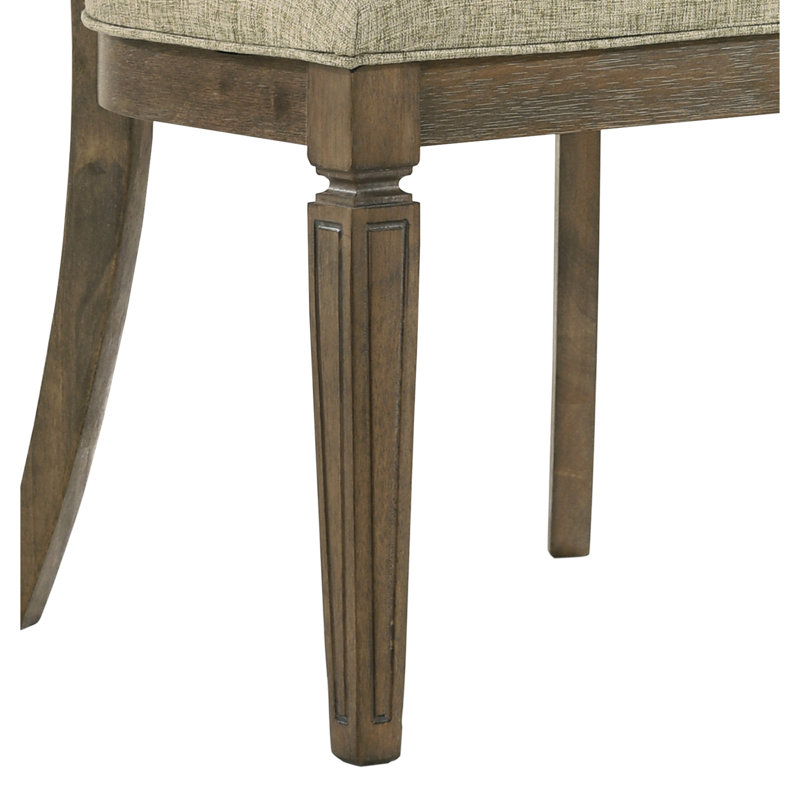 Ensemble de chaises d'appoint Parfield en tissu brun clair et finition chêne vieilli (ensemble de 2)