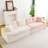 White&Pink Turtle Velvet Double Chaise Lounge Multifunctional Lazy Sofa-843493913