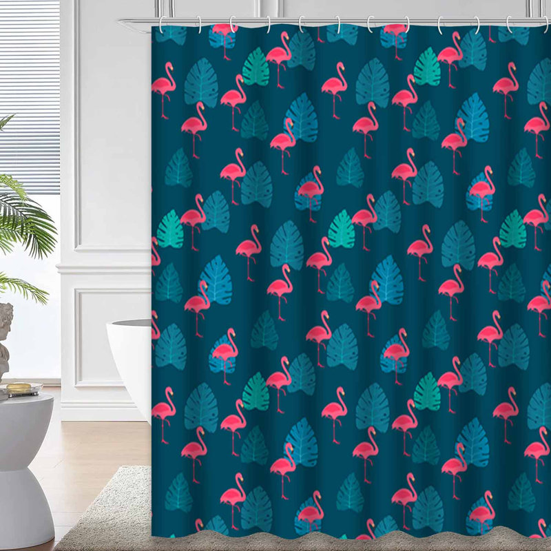 Rideau de douche imperméable à 12 feuilles Flamingo Coast, L 72 po x l 84 po