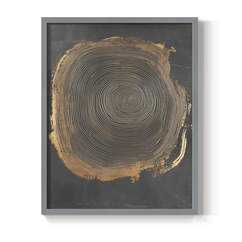 Reproduction encadrée abstraite XCV III - prête à être accrochée - fabriquée aux États-Unis, Gris, H 10 po x l 8 po