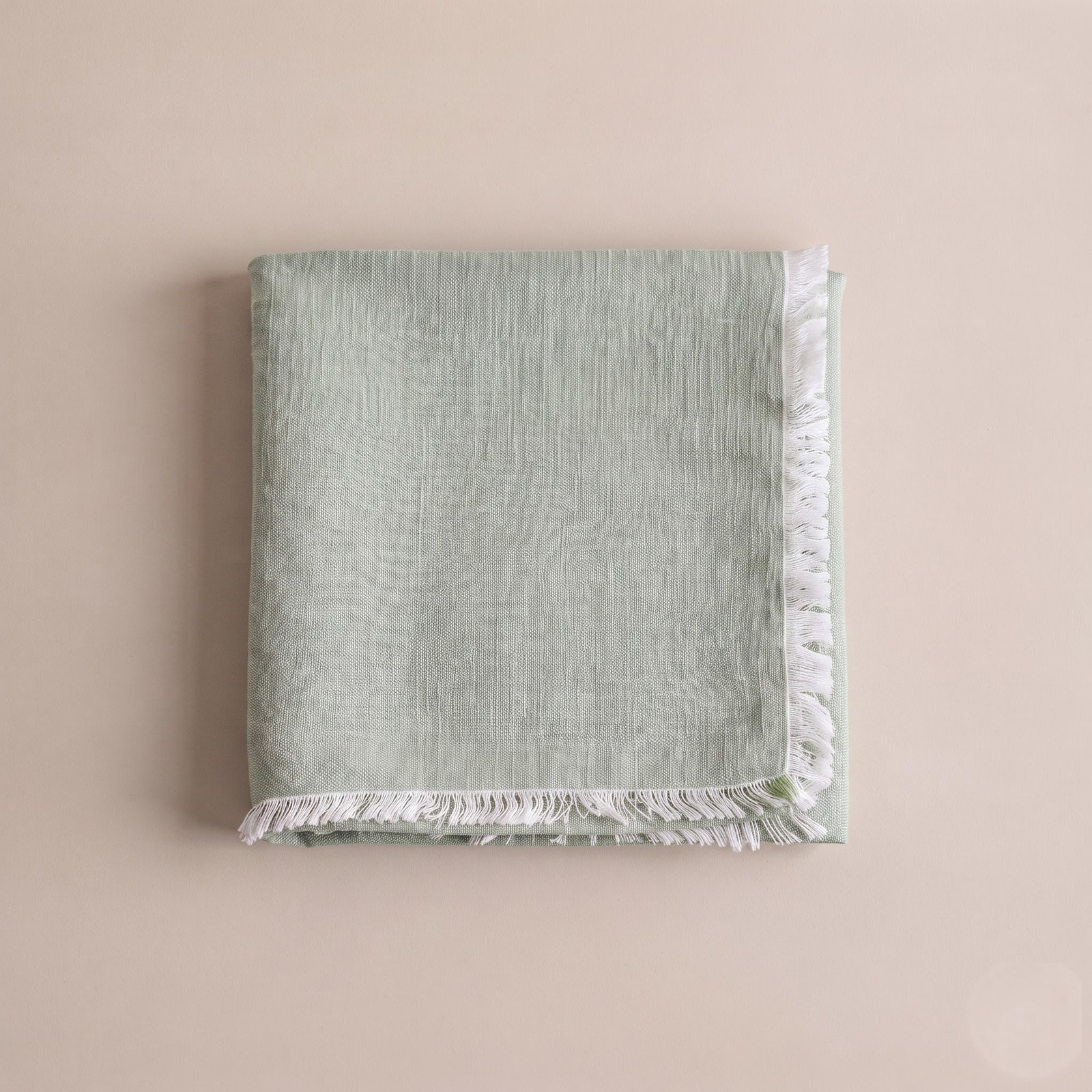 over&back Woven Frayed Chambray 108" Table Runner, 18" W x 90" L, Green
