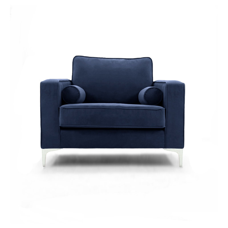 Georgio Velvet Armchair, Navy