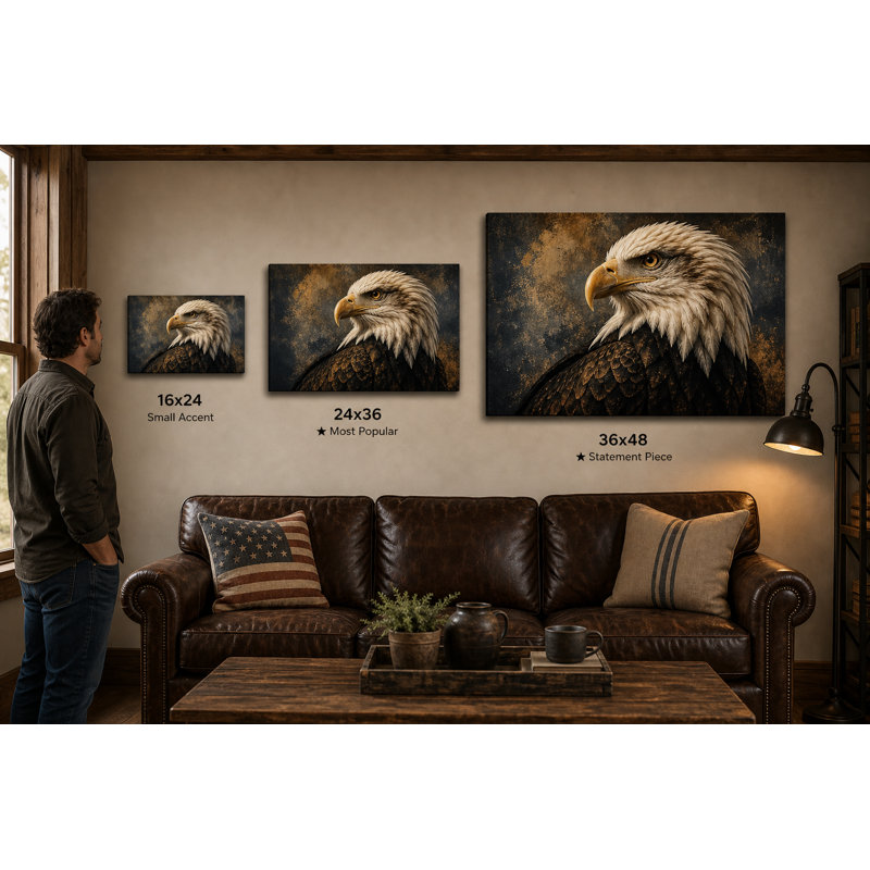 Art mural neutre sur toile neutre Americana, 16"H x 24"W x 1.5"D