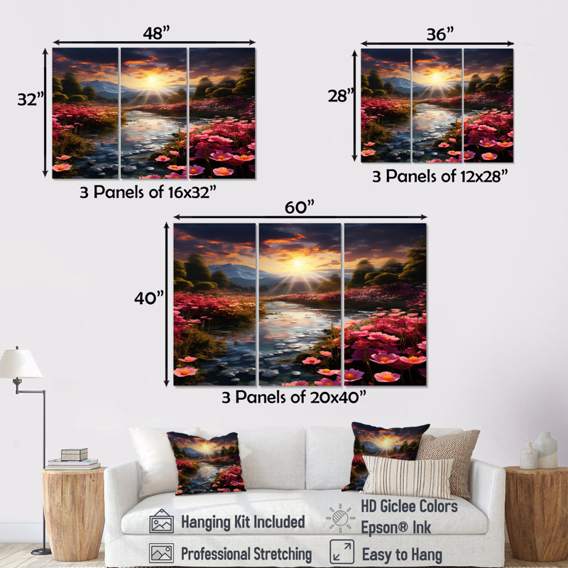 Ensemble de salon Glorious Sunset, Toile tendue, H 32 po x l 48 po x P 1 po