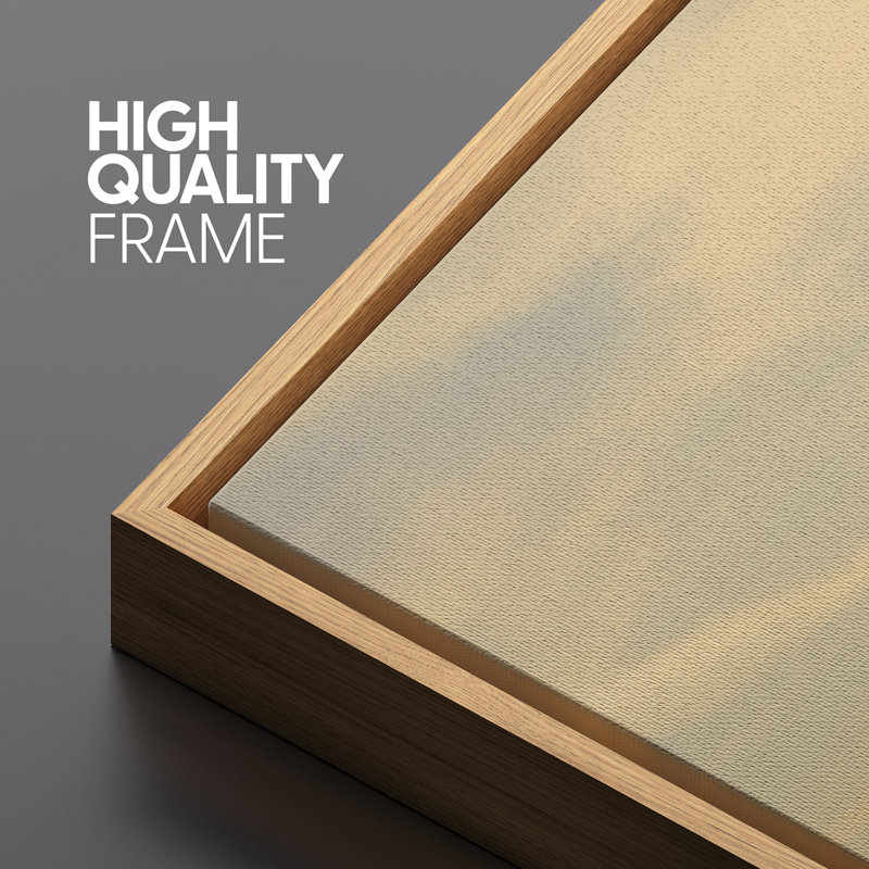 Abstrait paysage abstrait encadré sur toile - impression minimaliste neutre pour décoration murale moderne, Naturel