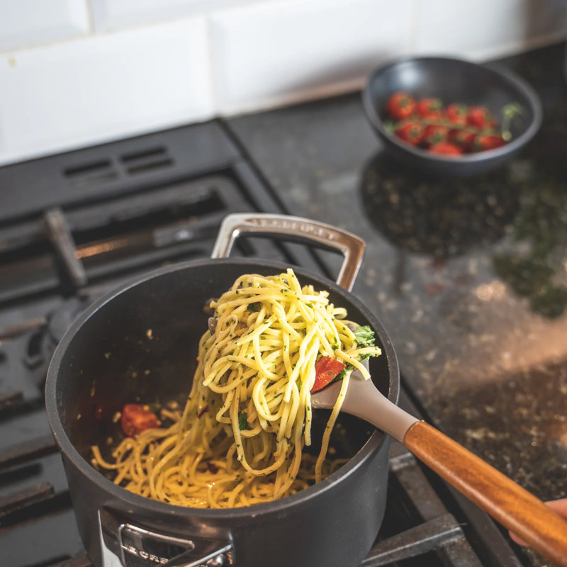 Acacia Wood & Silicone Grey Spaghetti Server