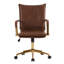 Chaise de travail en cuir Dareece avec accoudoirs rembourrés-72061606
