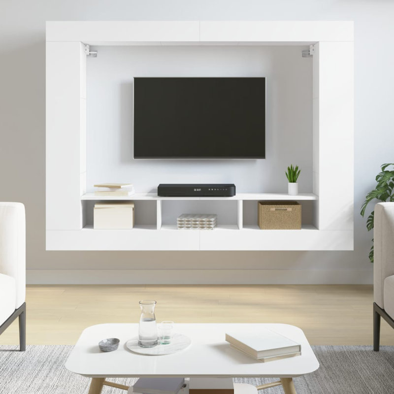 Marisabel TV Cabinet 152x22x113 cm Engineered Wood, White
