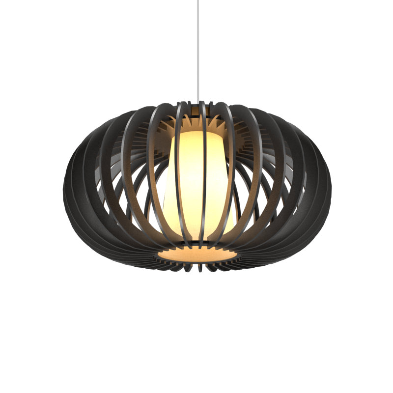 Luminaire suspendu géométrique à 1 lumière Stecche Di Legno, Imbuia, H 9,75 po x l 18,53 po x P 18,53 po