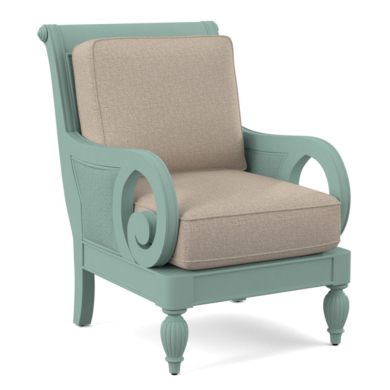 Grand View 71.12Cm Wide Armchair, Eggshell Crypton Performance; 0884-93, Sea Glass Finish