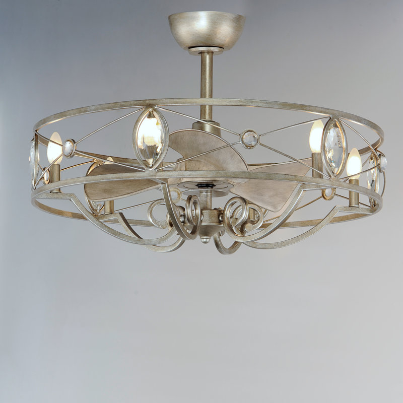 Ventilateur de plafond lustre intelligent à 3 pales 28 "avec télécommande et ensemble d'éclairage inclus