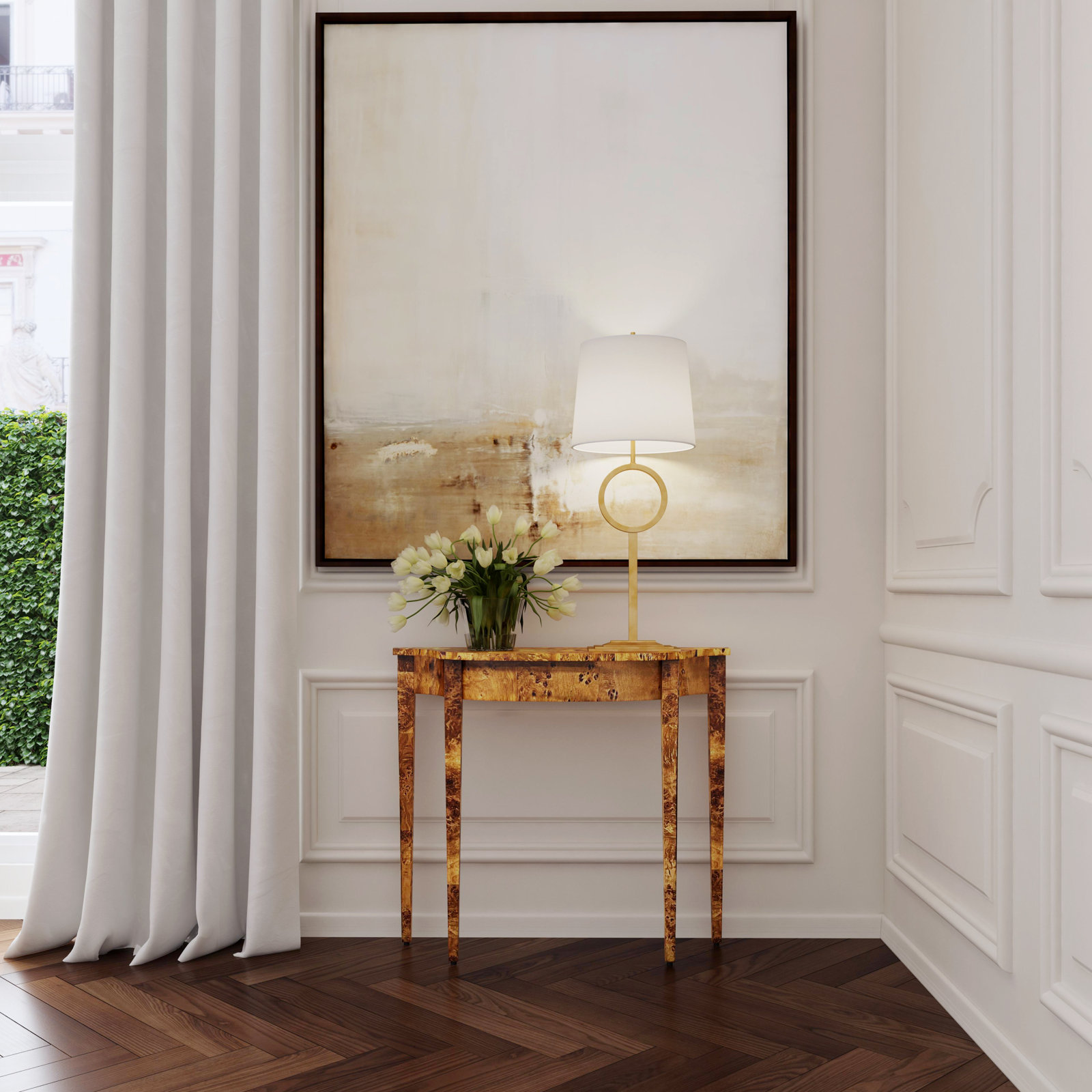Kal 36" Console Table, Honey Burl
