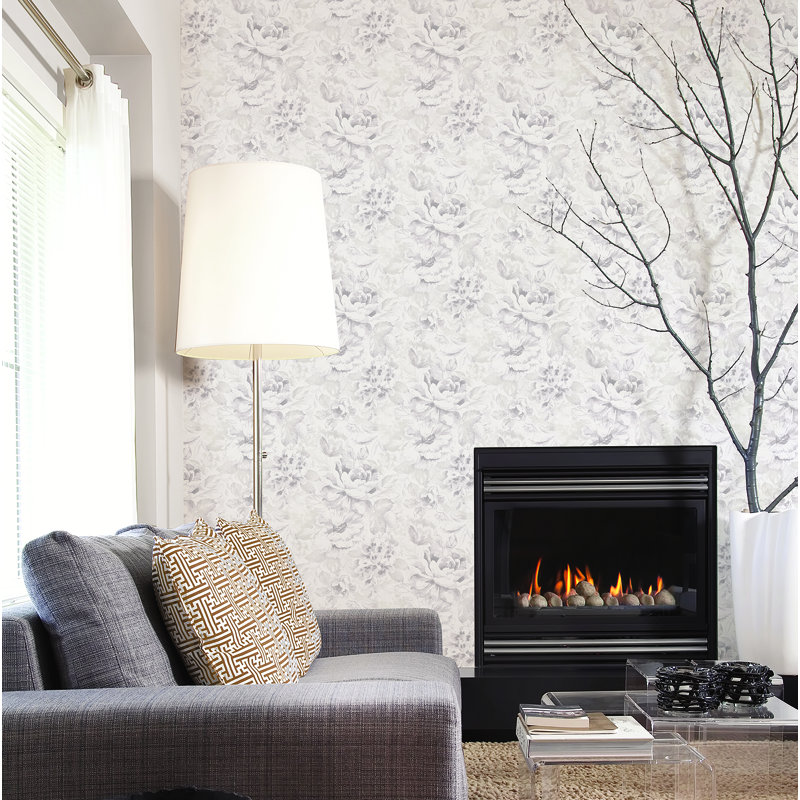 10m x 53cm Matte Wallpaper Roll, Grey/White
