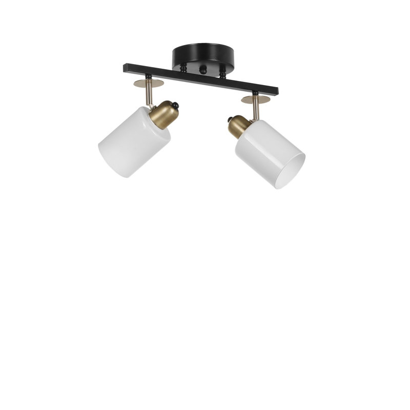 Lustre moderne avec corps en métal et capuchon en verre, 14,2 x 7,9 x 26,4 pouces | Design noir et blanc | Douille E27, 40 W maximum | Peinture électrostatique séchée au four | Idéal pour les hôtels et les décorations scandinaves
