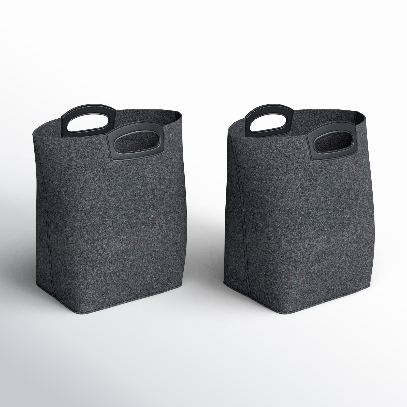 Felt Wool Storage Bin, Black