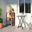 Folding Side Table with Cup Holder, Industrial Side Table for Living Room, Bedroom-679367054