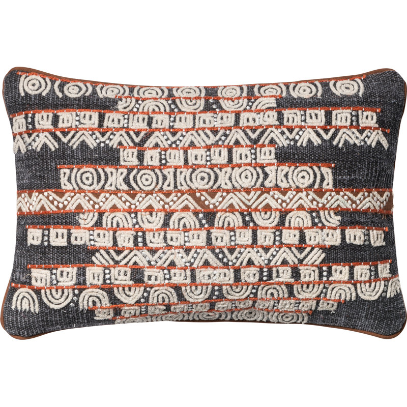 Loloi Blue and Rust Cotton Polyester Decorative Pillow Set