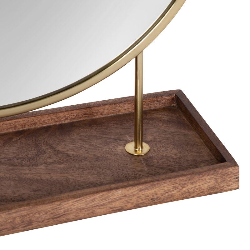 Miroir d'appoint Abdul-Malik, Doré / Brun