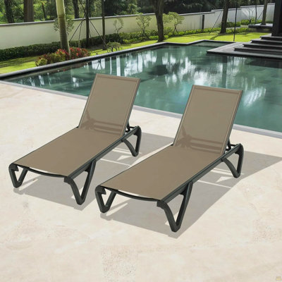 Ensemble de 2 chaises longues pour piscine