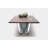 Gax Walnut Solid Wood Top Metal Base Dining Table-21648543-21648548