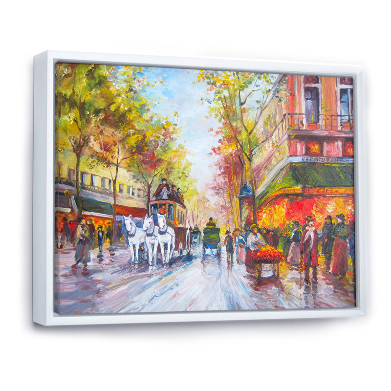 Paris - reproduction de cadre flottant sur toile, H 8 po x l 12 po x P 1 po, Cadre flottant blanc