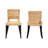 Bishon Full Back Rattan and Mango Wood Side Chair in Dark Brown