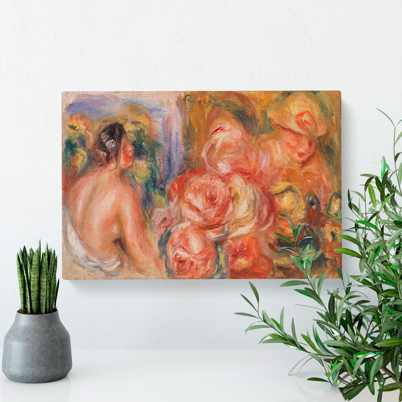 Roses And Nude Woman by Pierre-Auguste Renoir - Wrapped Canvas, 35cm H x 50cm W x 3cm D