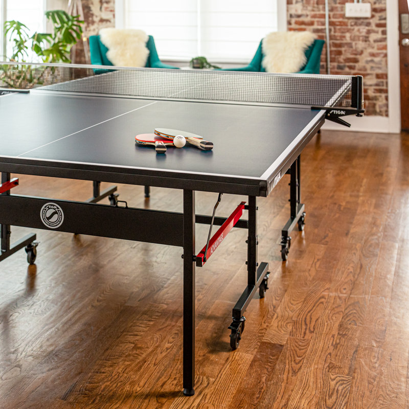 Full Size Folding Rolling Table Tennis Table Indoor Ping Pong Table With Net Professional Outdoor Table Tennis Tables With 4 Wheels For Easy