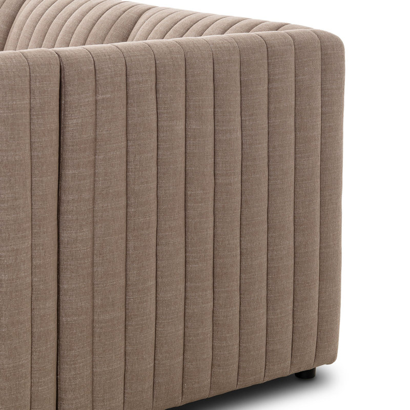 Grayson 106" Wide Symmetrical Modular Corner Sectional, Crypton Nomad Taupe Polyester, 31.5" H X 106" W x 66.5" D
