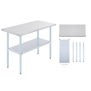 Heavy Duty Stainless Steel Prep Work Table with Crossbar 30 x 48 - NSF 