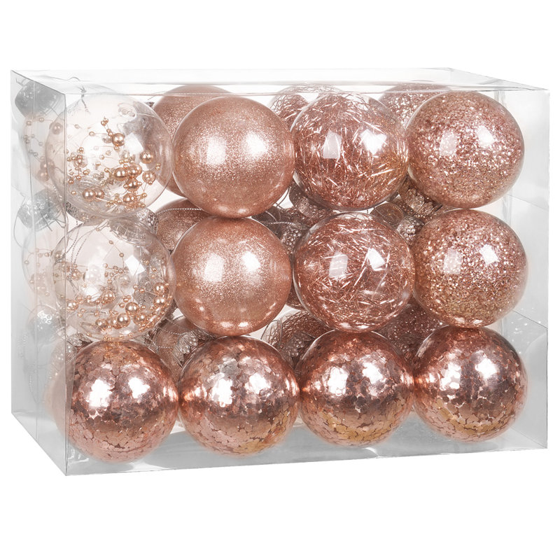 Plastic Shatterproof, 7cm H x 7cm W x 7cm D, Rose Gold