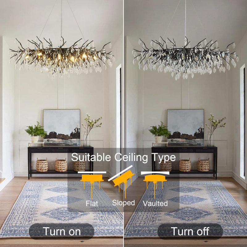 Large Crystal Tree Branch Chandelier