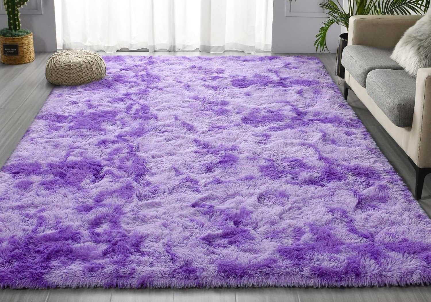 Bloomsbury Market Large Shag Area Rugs 6 x 9, Tie-Dyed Plush Fuzzy Rugs ...