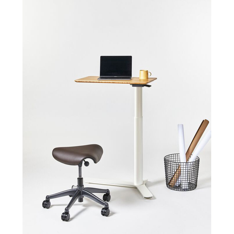 Float Mini Desk, Bamboo/Cloud White