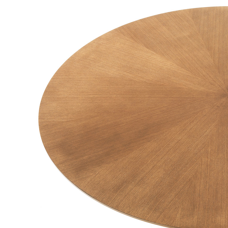 Oak Round Solid Wood Base Dining Table