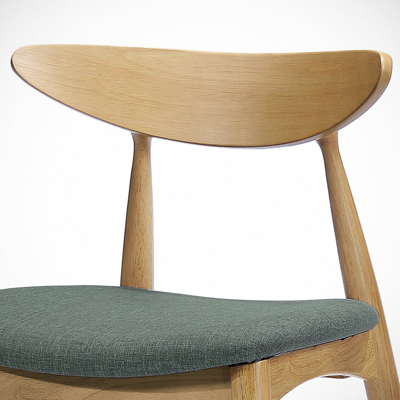 Chaises de salle à manger en bois d'hévéa Charley, Gris foncé, Hêtre