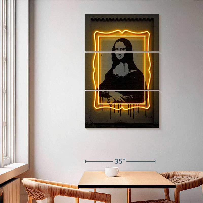 Leisha Mona Lisa illuminée, H 65 po x l 42 po