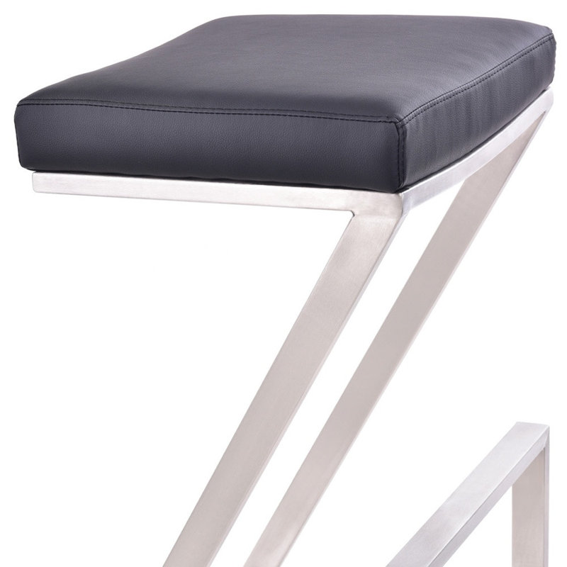 Tabouret de comptoir rembourré HomeRoots, Gris foncé