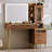47.24" Makeup Vanity with 29.53" Lighted Mirror, 5 Drawers & Charging Station & 3 Light Modes-1537098263