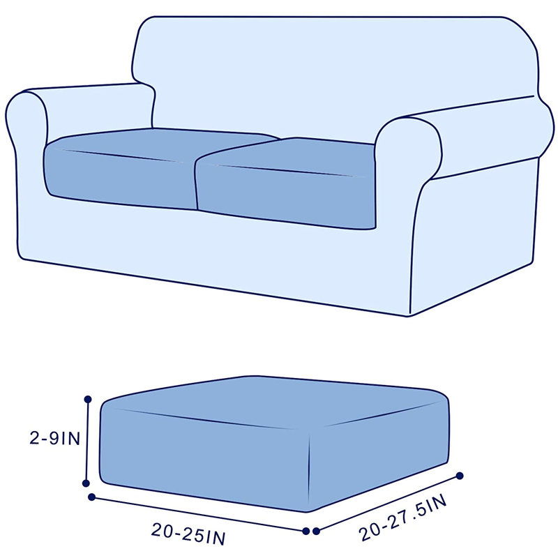 Housse pour causeuse à coussins carrés Allington, Crème, crème