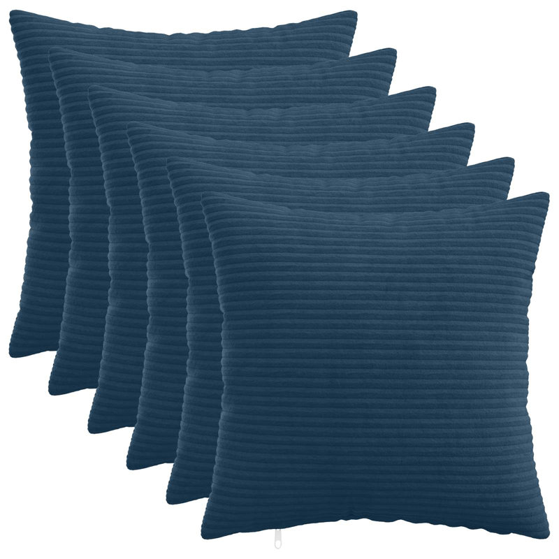 Light Grey Cushion Cover, Square 35cm, Navy Blue