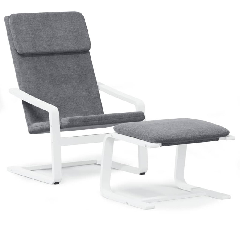 Fauteuil d'appoint vidaXL Chair, Polyester 100 % gris foncé, Blanc
