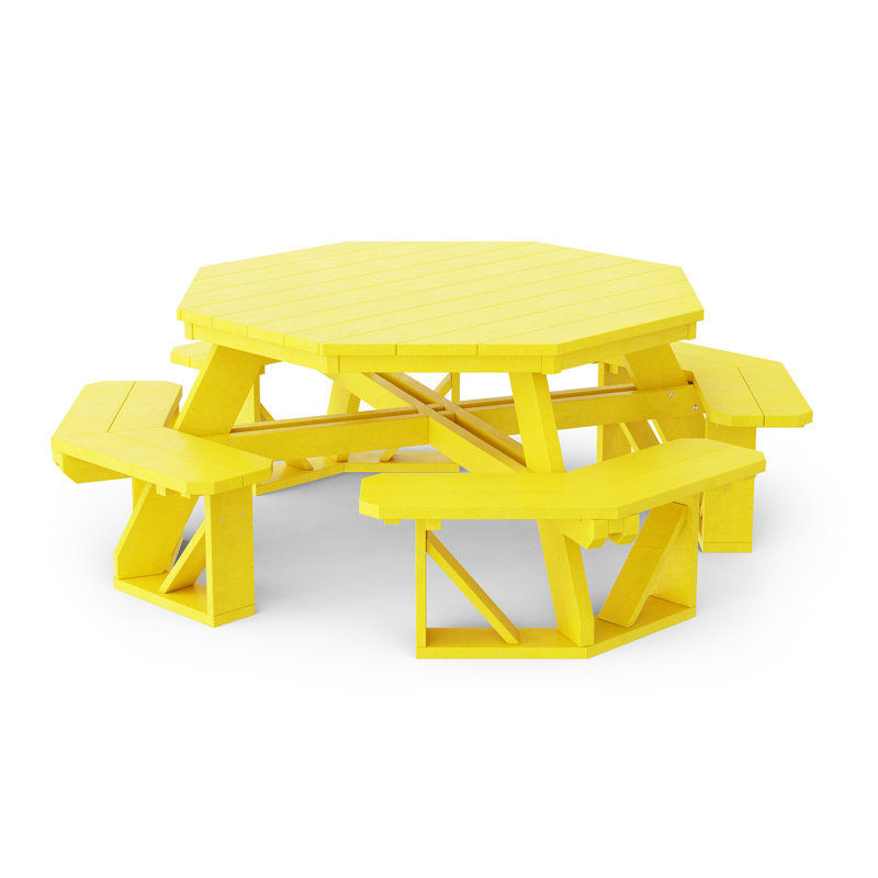 Table de pique-nique Heritage Octagon, Jaune citron