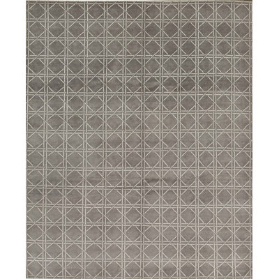 Tapis gris de haute qualité noué à la main
