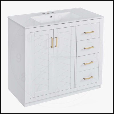 Meuble-lavabo 36 po avec lavabo en céramique
